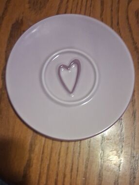 Starbucks Lavender Ceramic Saucer with Heart Detail